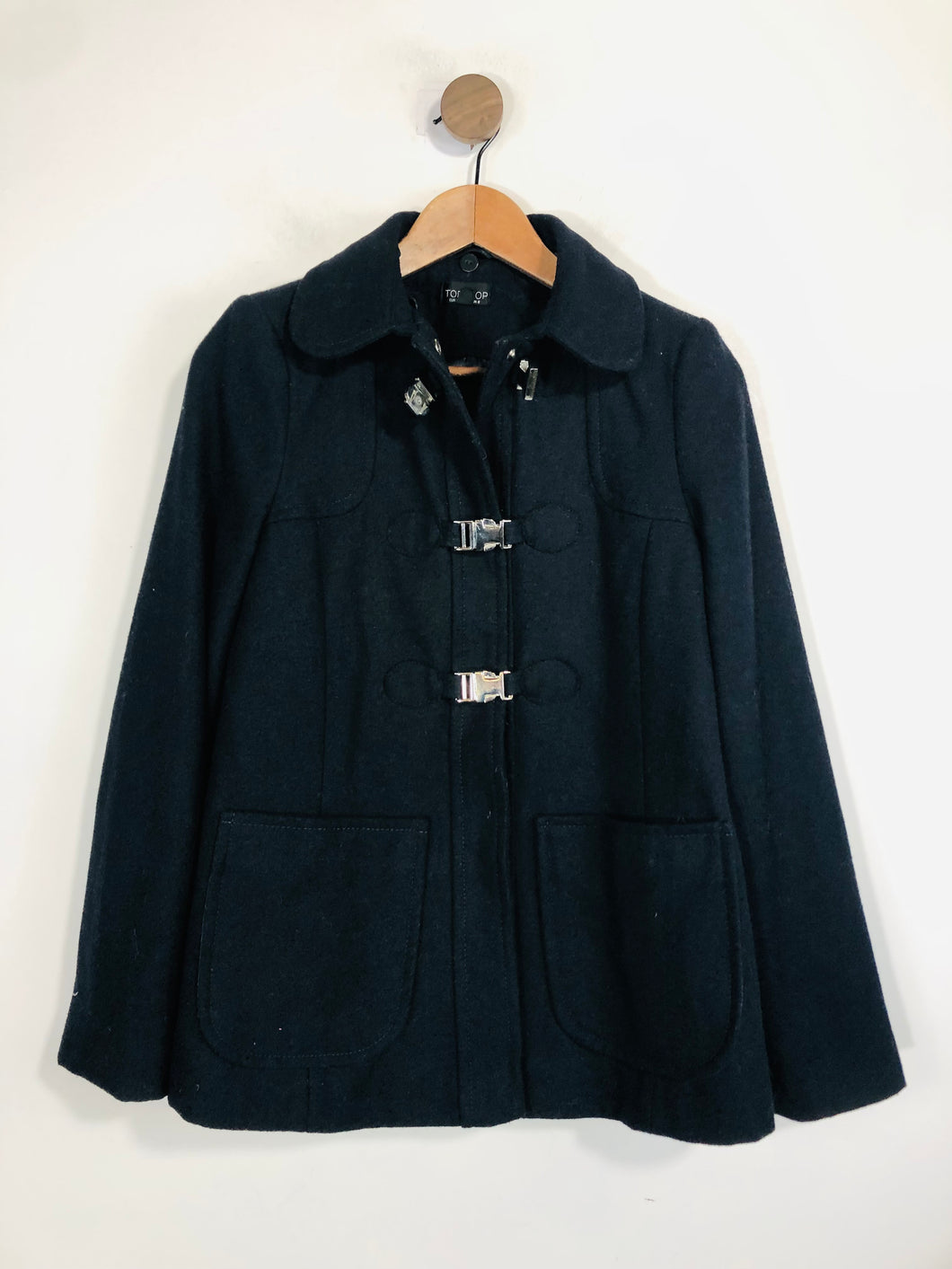 Topshop Women's Wool Smart Overcoat Coat | UK8 | Blue