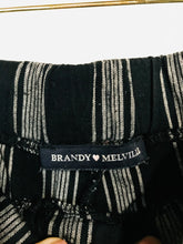 Load image into Gallery viewer, Brandy Melville Women&#39;s Cotton Striped Casual Trousers | XS UK6-8 | Black
