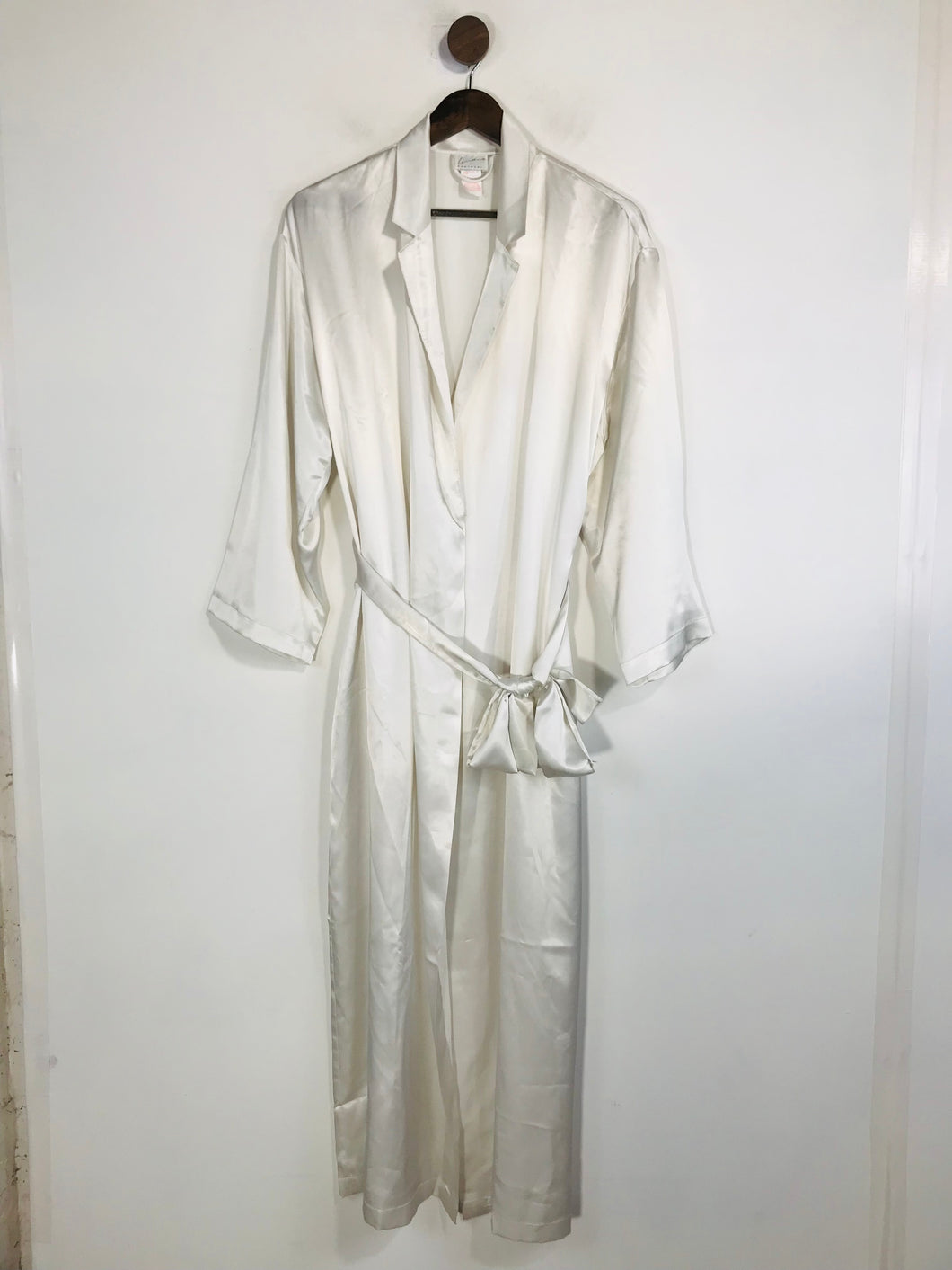 Linda Women's Satin Dressing Gown Wrap Dress | S UK8 | White