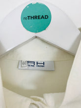 Load image into Gallery viewer, Rene Hazan Women’s Button Collarless Shirt | 44 UK16 | White
