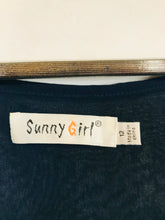 Load image into Gallery viewer, Sunny Girl Women&#39;s Ruffle Sheer Mini Dress | UK12 | Blue
