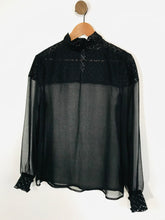 Load image into Gallery viewer, Atterley Road Women&#39;s High Neck Sheer Blouse | UK10 | Black
