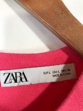Load image into Gallery viewer, Zara Women&#39;s Knit Short Sleeve Top | L UK14 | Pink
