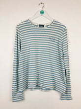 Load image into Gallery viewer, Ralph Lauren Womens Long Sleeve Stripe T-shirt | UK12 | Blue
