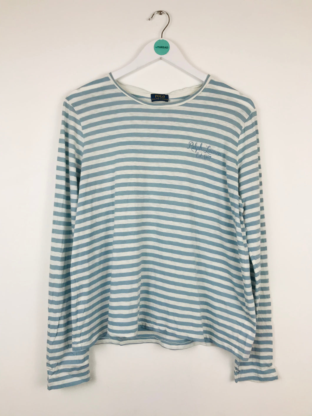 Ralph Lauren Womens Long Sleeve Stripe T-shirt | UK12 | Blue
