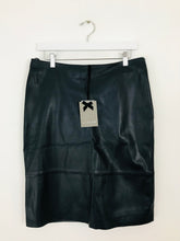 Load image into Gallery viewer, Jigsaw Women’s Leather Pencil Skirt NWT | UK12 | Black
