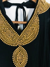 Load image into Gallery viewer, Biba Women&#39;s Boho Halter Neck Maxi Dress | L UK14 | Black
