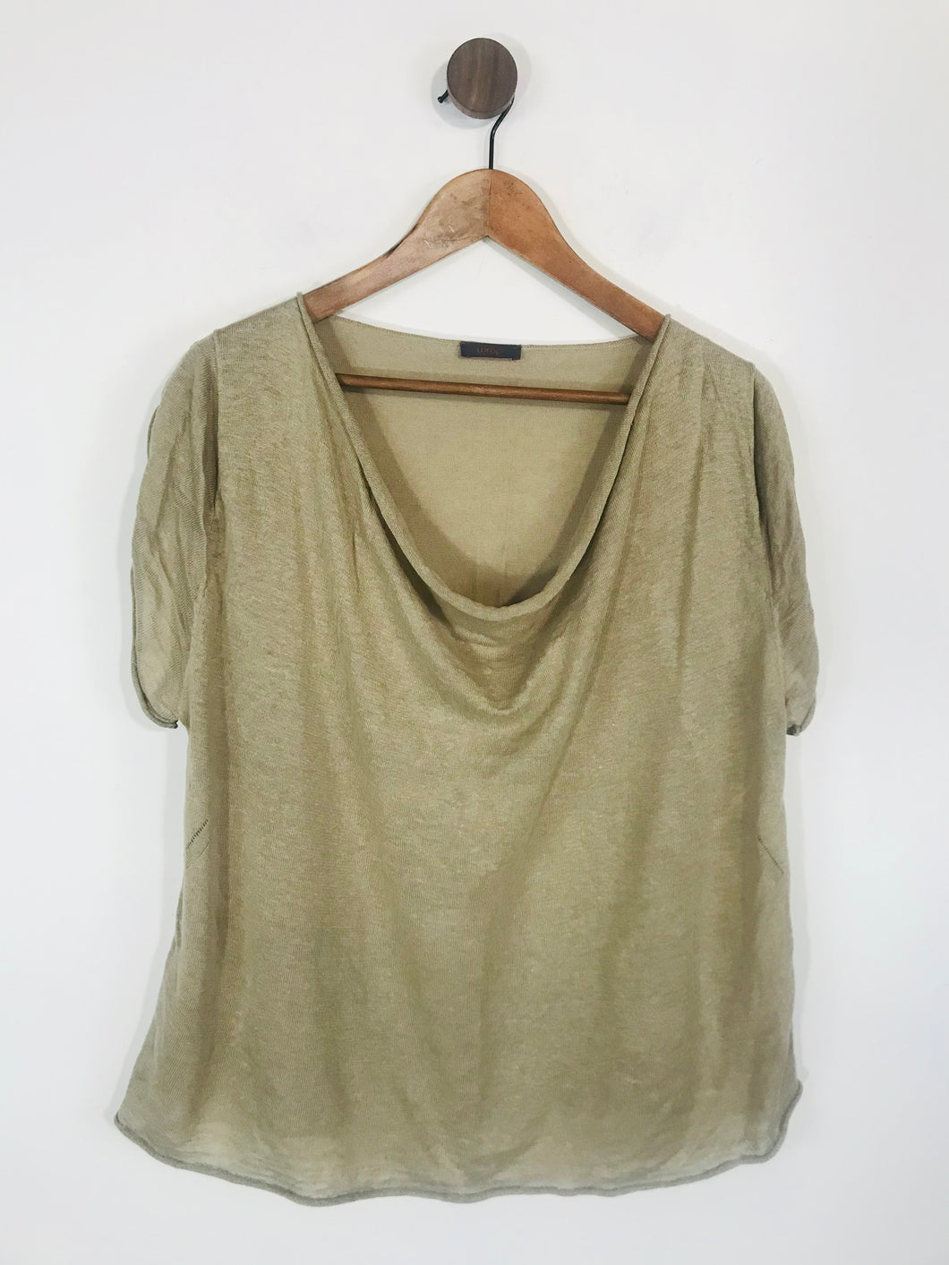 Wrap Women's Linen T-Shirt | UK16 | Beige
