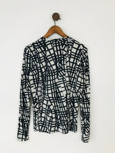 Load image into Gallery viewer, Cos Women’s Abstract Print Long Sleeve Tshirt | UK10-12 M | Black White
