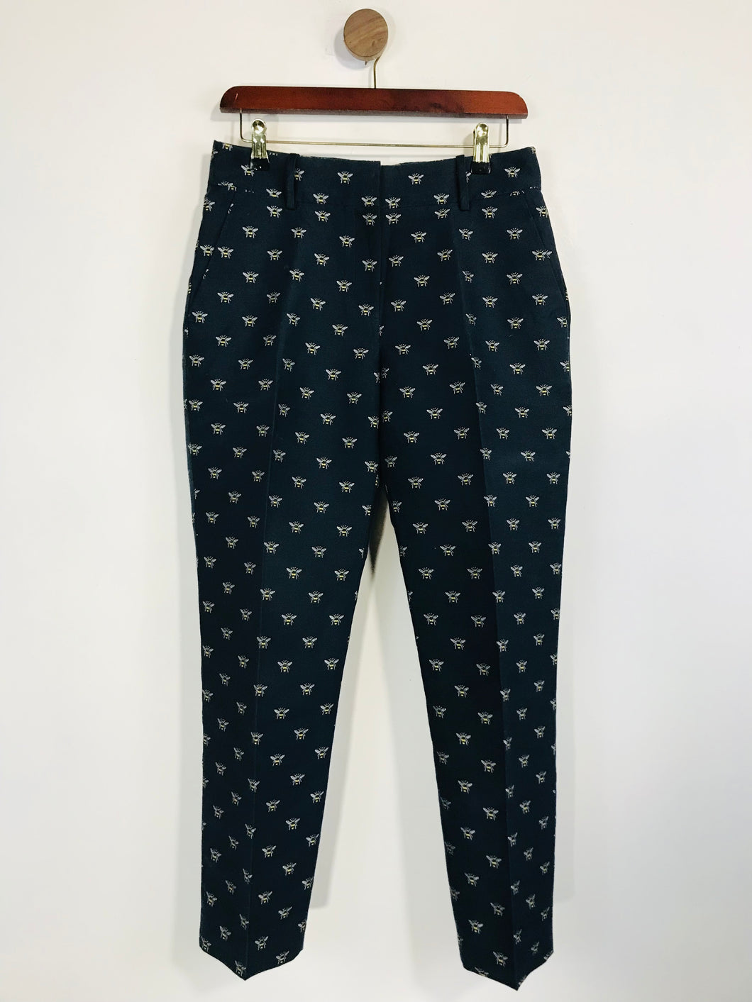 J.Crew Women's Bee Print Chinos Trousers | US4 UK8 | Blue