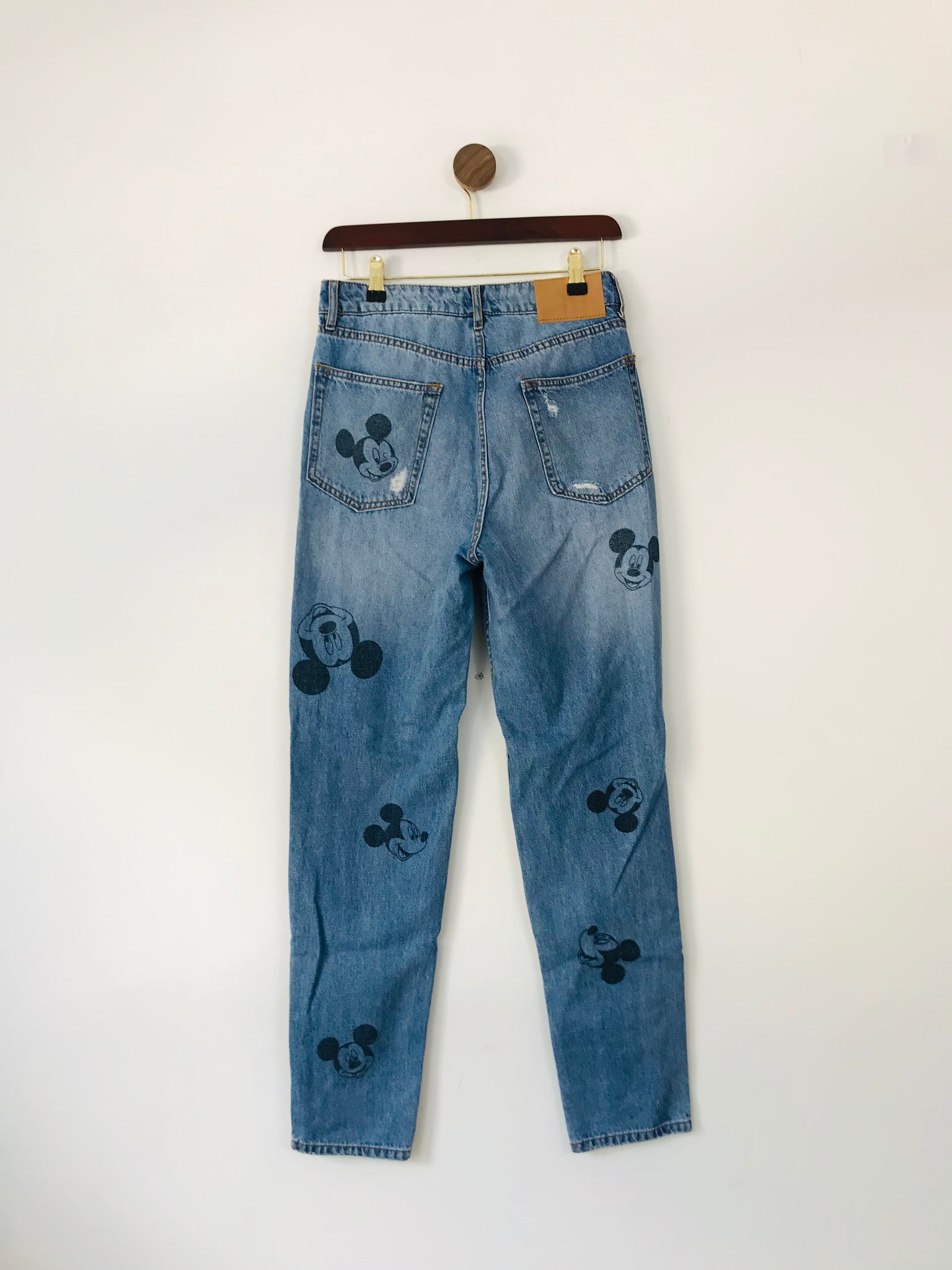 Printed Jeans H And M Mickey Jeans H&M X Disney Straight Leg