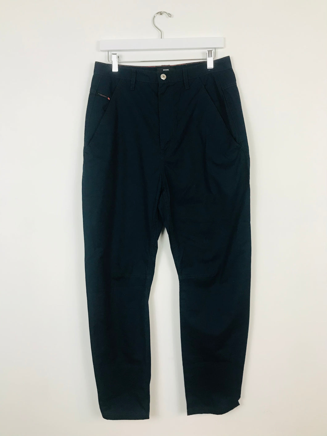 Diesel Womems High Waisted Tapered Trousers | W30” L28” | Navy Blue