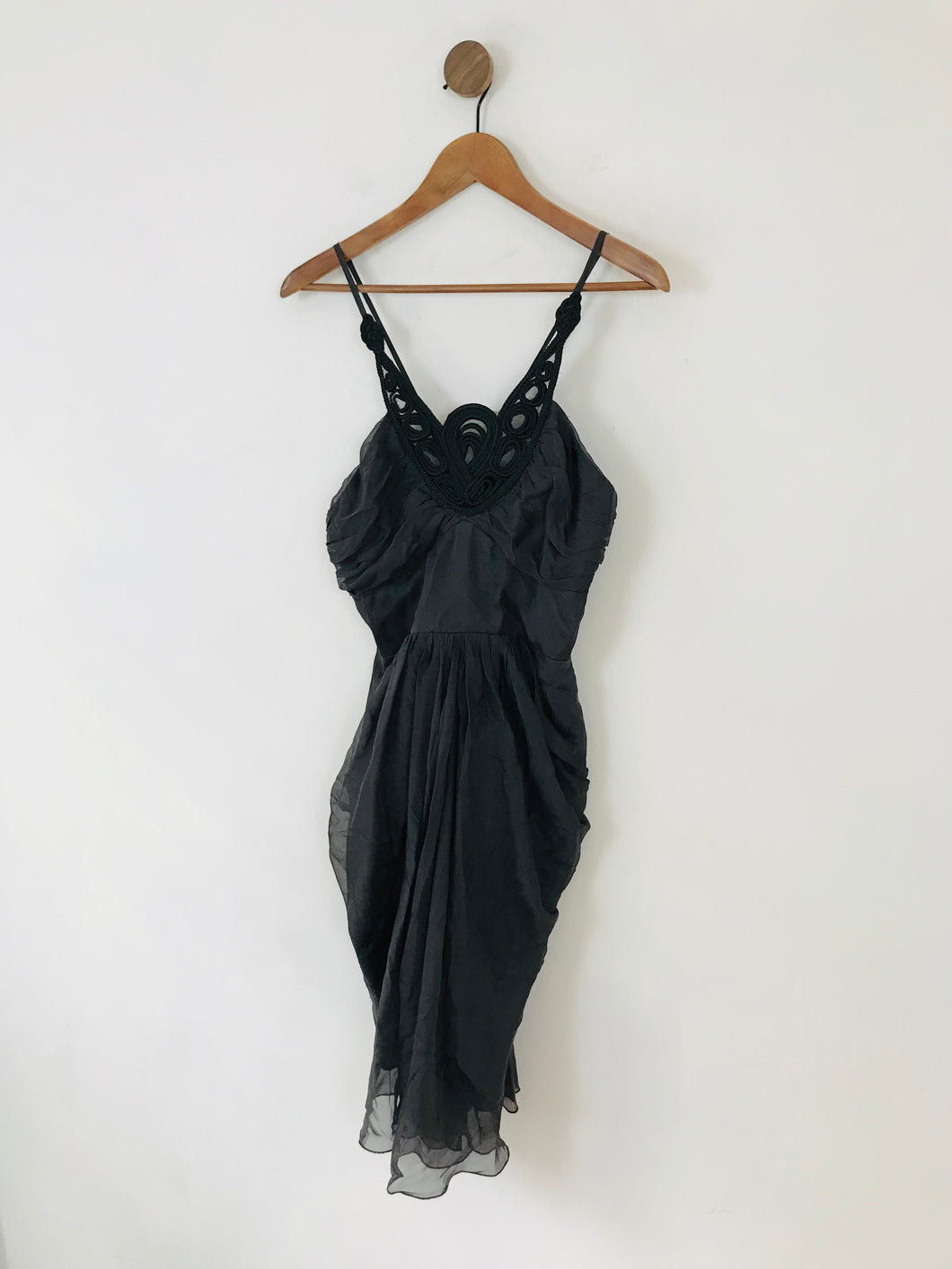 Lipsy Women's Silk Gathered Mini Dress | UK10 | Grey