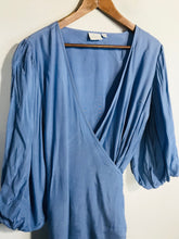 Load image into Gallery viewer, Mamalicious Women&#39;s Wrap Blouse | L UK14 | Blue
