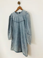Load image into Gallery viewer, Zara Women&#39;s Washed Denim Long Sleeve A-Line Dress | XS UK6-8 | Blue
