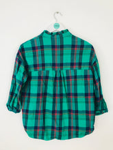 Load image into Gallery viewer, Whistles Women’s Oversized Frill Check Shirt | UK6 | Green
