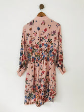 Load image into Gallery viewer, Massimo Dutti Women&#39;s Floral Long Sleeve Shirt Dress | UK10 | Pink

