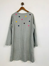 Load image into Gallery viewer, Boden Women&#39;s Polka Dot Sweatshirt Jersey Shift Dress | UK16 | Grey
