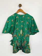 Load image into Gallery viewer, Great Plains Women&#39;s Floral Wrap Blouse | L UK14 | Green
