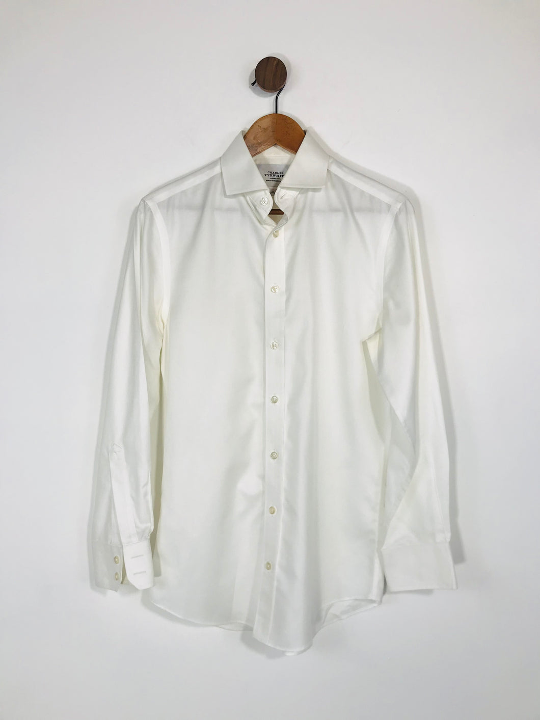 Charles Tyrwhitt Men's Cotton Smart Button-Up Shirt | 14.5 | White