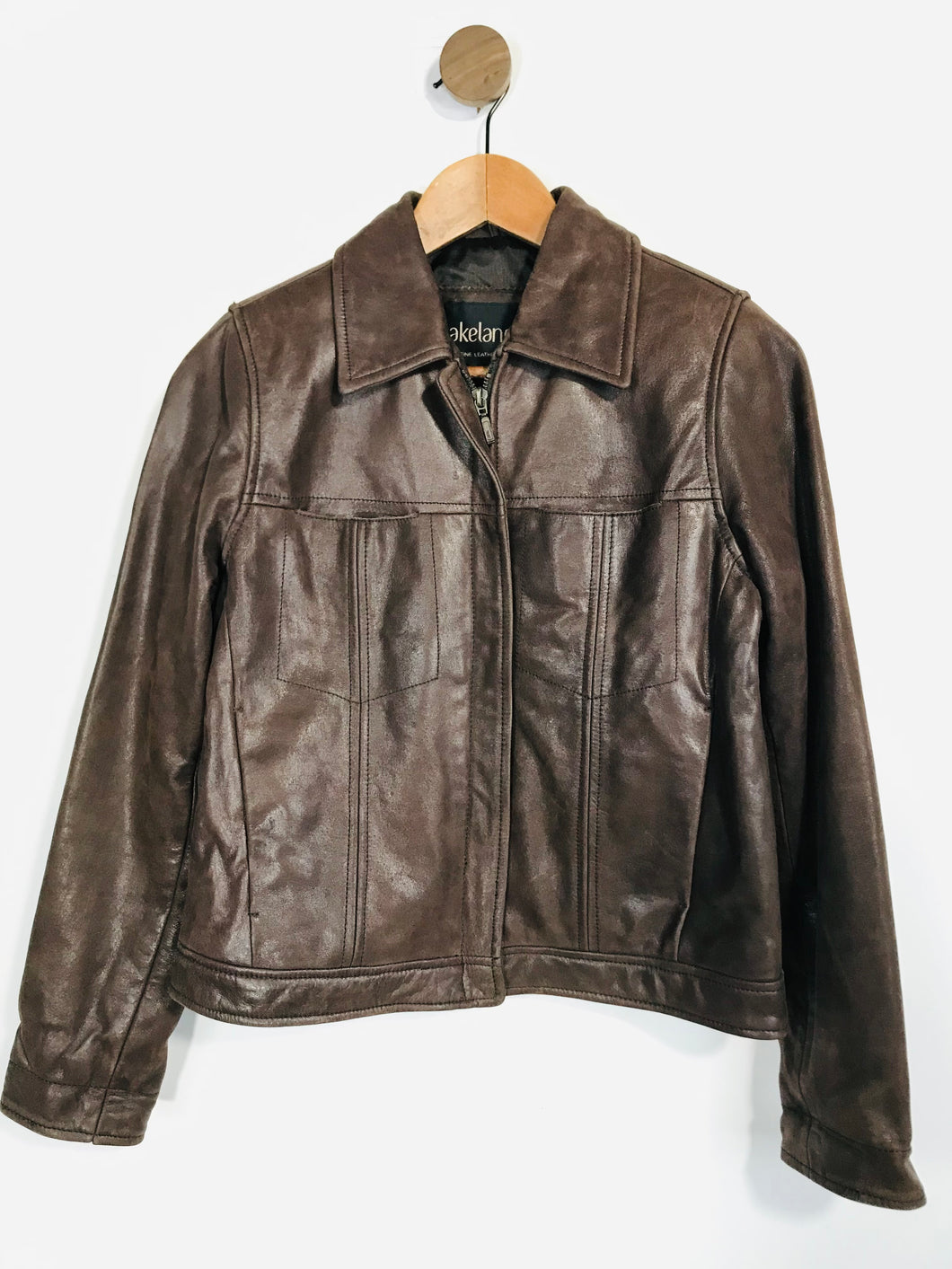 Lakeland Women's Leather Zip Biker Jacket | UK8 | Brown