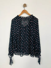Load image into Gallery viewer, Hush Women&#39;s Floral Tie up Blouse | UK14 | Black
