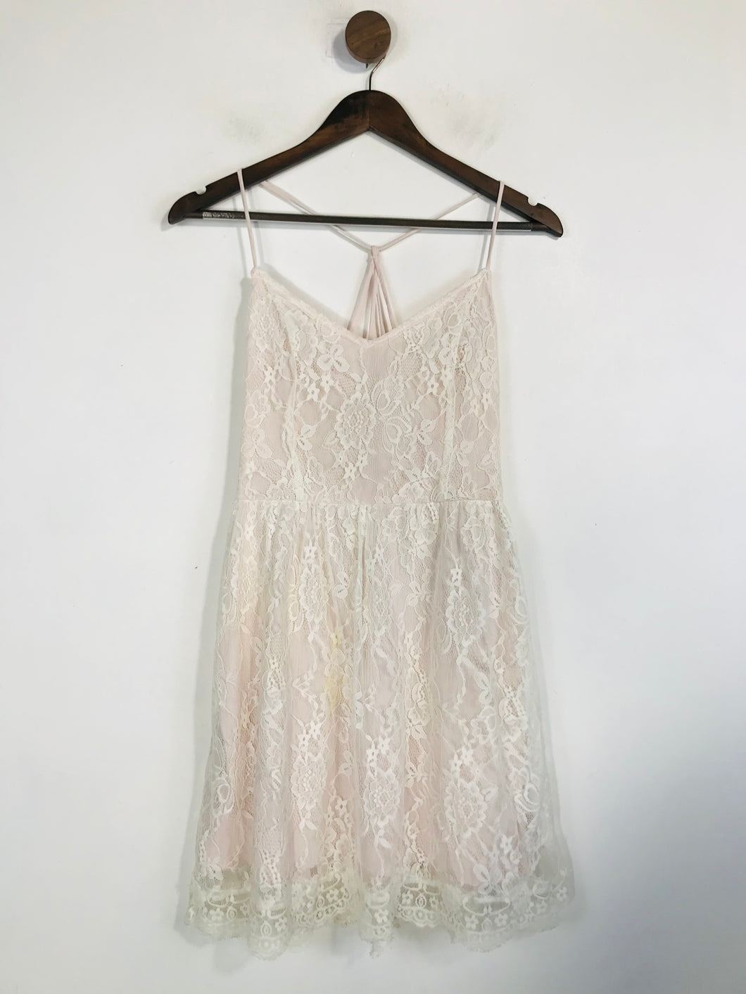 Abercrombie & Fitch Women's Halter Neck Lace Mini Dress | M UK10-12 | Pink