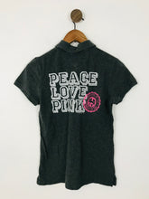 Load image into Gallery viewer, Victoria’s Secret PINK Women’s Distressed Polo Shirt Top | M | Grey
