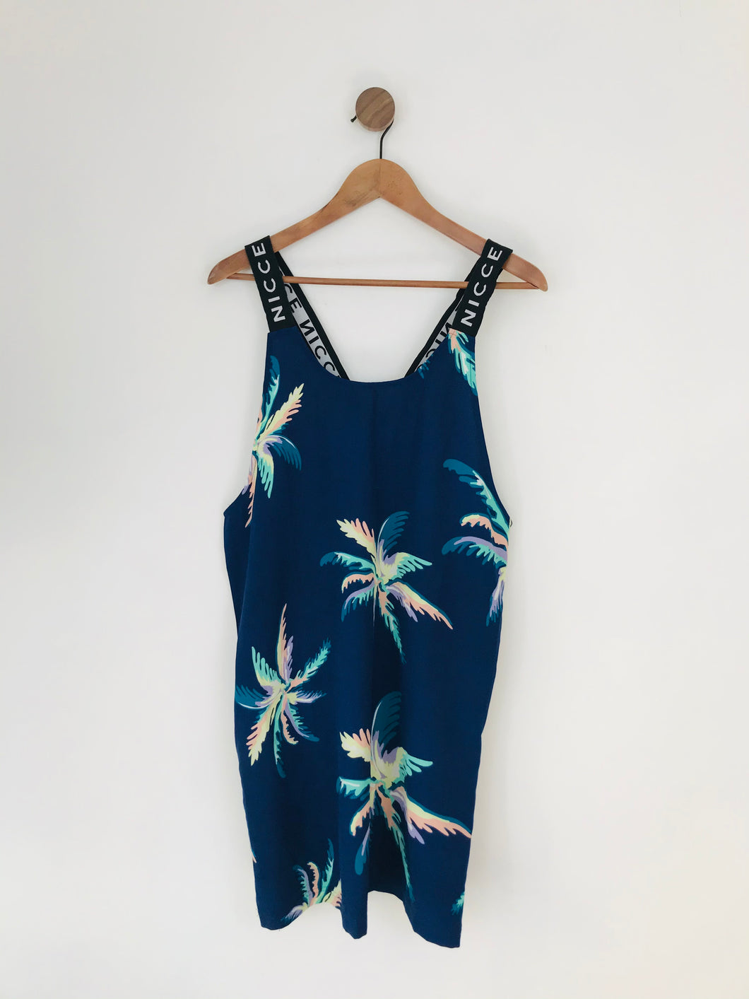 Nicce Women's Tropical Print Shift Mini Dress | S UK8 | Blue