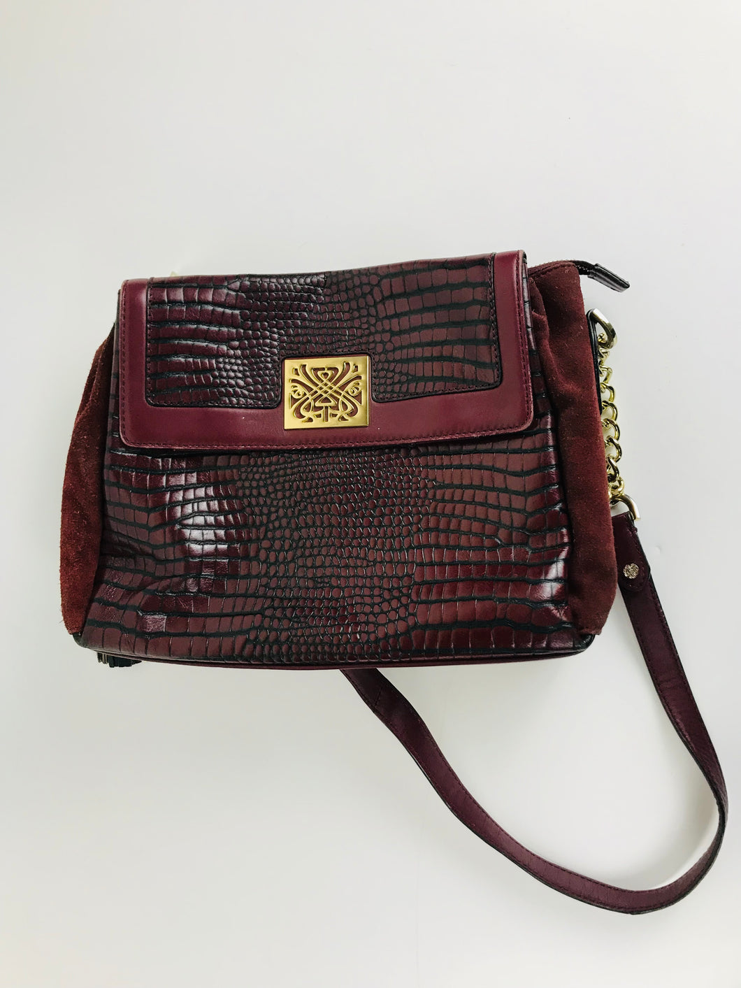 Biba Women's Leather Croc Shoulder Bag | S UK8 | Red