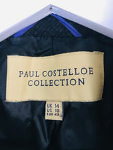 Load image into Gallery viewer, Paul Costelloe Women’s Pinstripe Pea Coat | UK14 | Black

