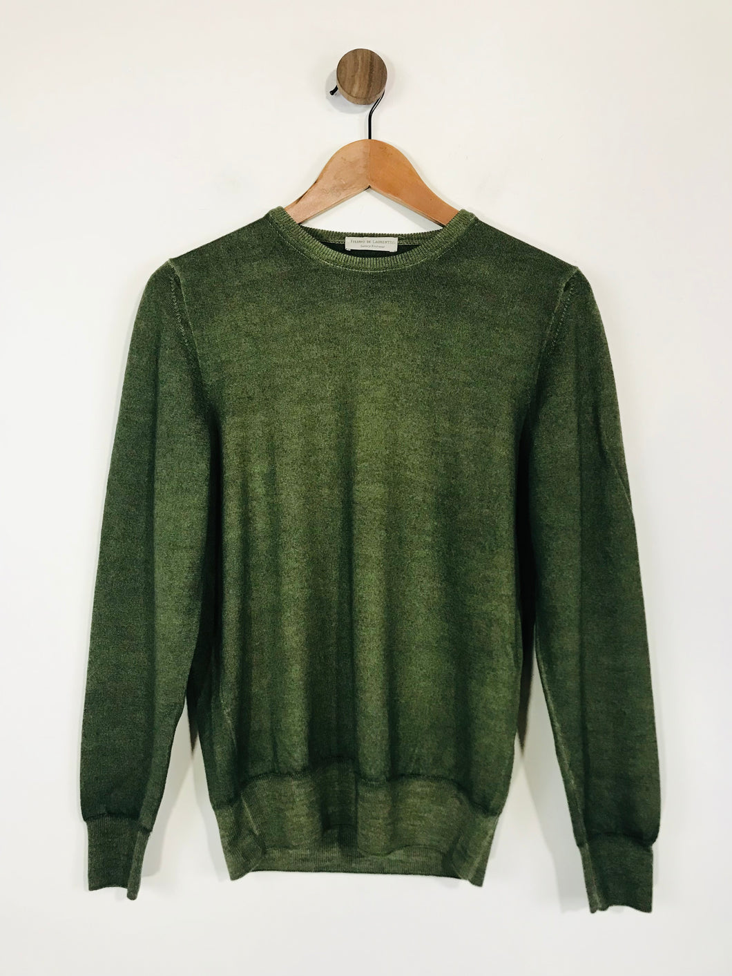 Filippo De Laurentis Men's Wool Luxuary Knitwear Jumper | S | Green