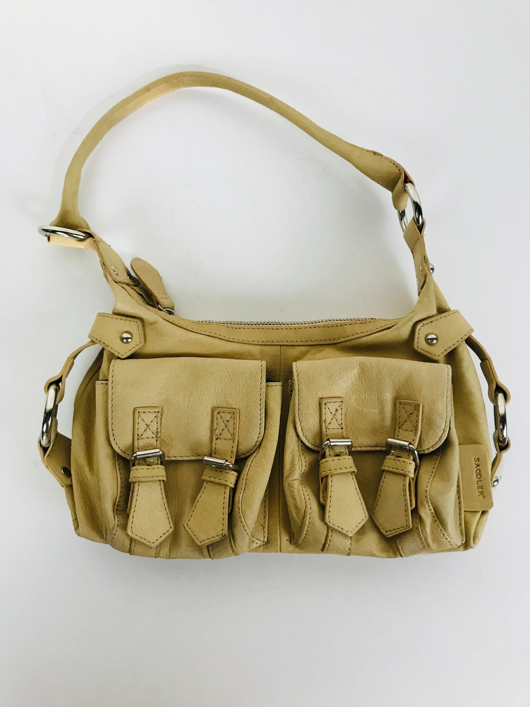 Saddler Women's Leather Shoulder Bag | 11x6.5 | Beige