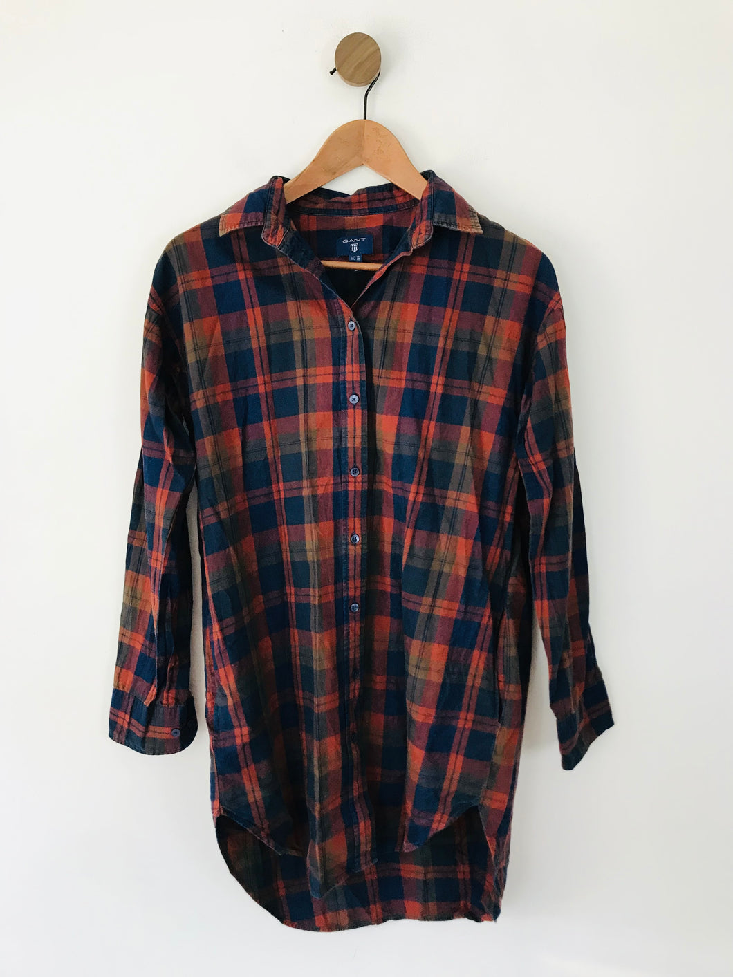 Gant Women's Check Long Sleeve Button-Up Shirt | UK10 | Blue