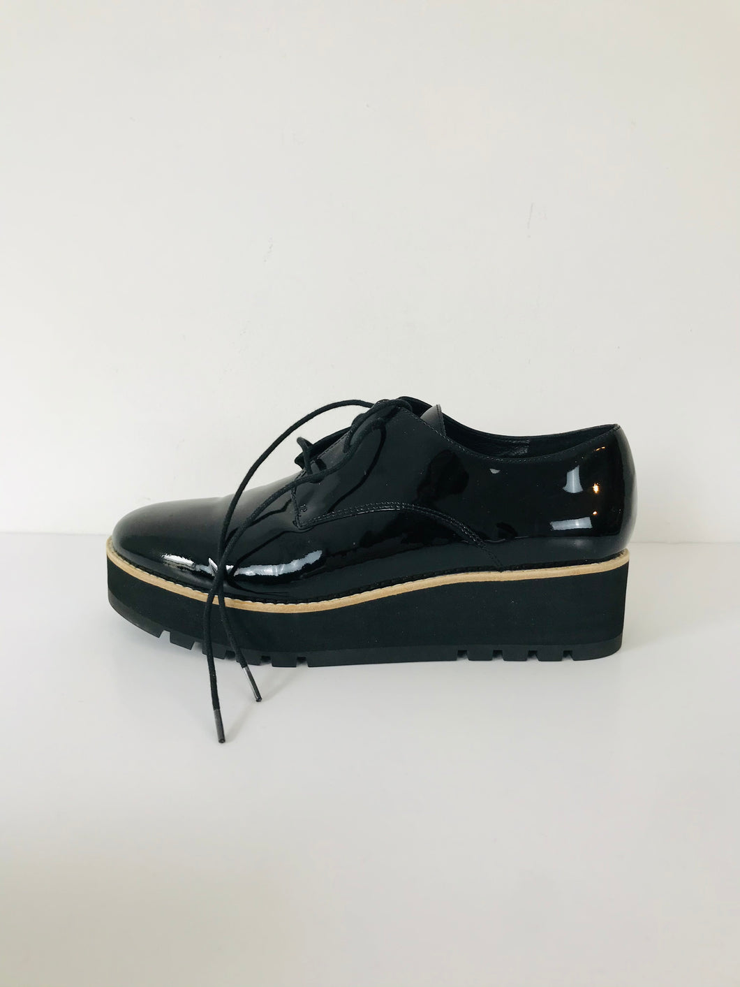 Eileen Fisher Women’s Patent Leather Platform Shoes | US8 UK6 | Black