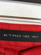 Load image into Gallery viewer, Etro 40 Women&#39;s Chinos Trousers | W29 UK10-12 | Red
