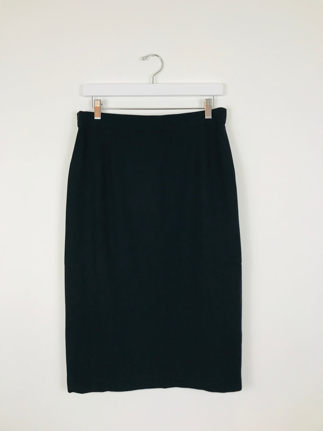 Louis Feraud Womens Wool Pencil Skirt | UK16 | Black