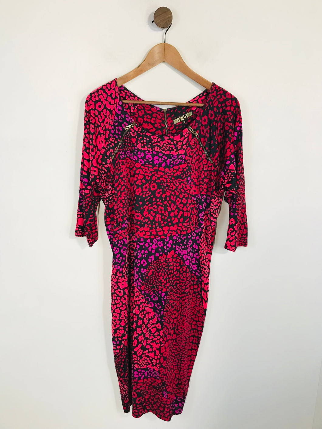 Biba Women's Leopard Print Zip Sheath Dress | UK18 | Multicoloured
