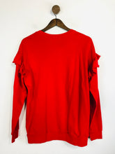 Load image into Gallery viewer, South Parade Women&#39;s Long Sleeve Ruffle T-Shirt | S UK8 | Red
