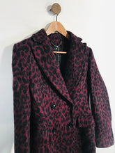 Load image into Gallery viewer, Karen Millen Women&#39;s Wool Alpaca Leopard Print Overcoat | UK10 | Red
