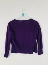 Load image into Gallery viewer, Phase Eight Womens Cropped Wool Cardigan | UK8 | Purple
