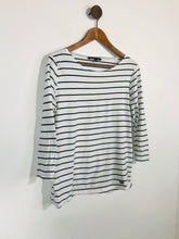 Load image into Gallery viewer, Crew Clothing Women&#39;s Long Sleeve Striped T-Shirt | UK12 | White
