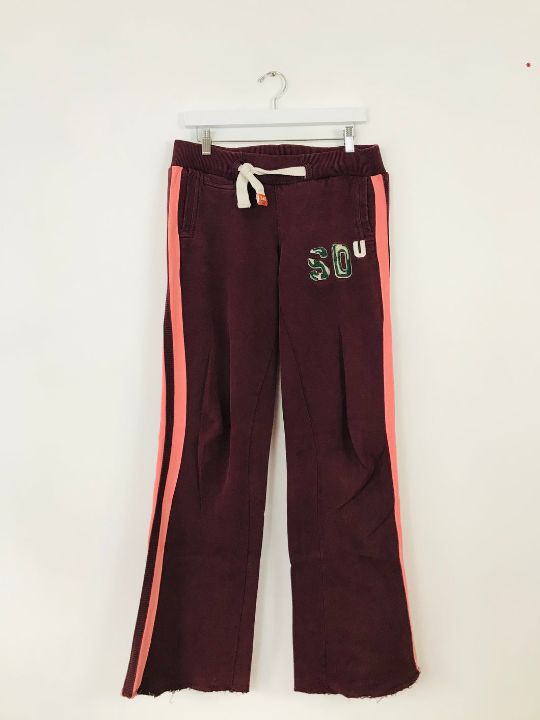 Superdry Women’s Joggers Tracksuit Bottoms Trousers | M | Burgundy Red