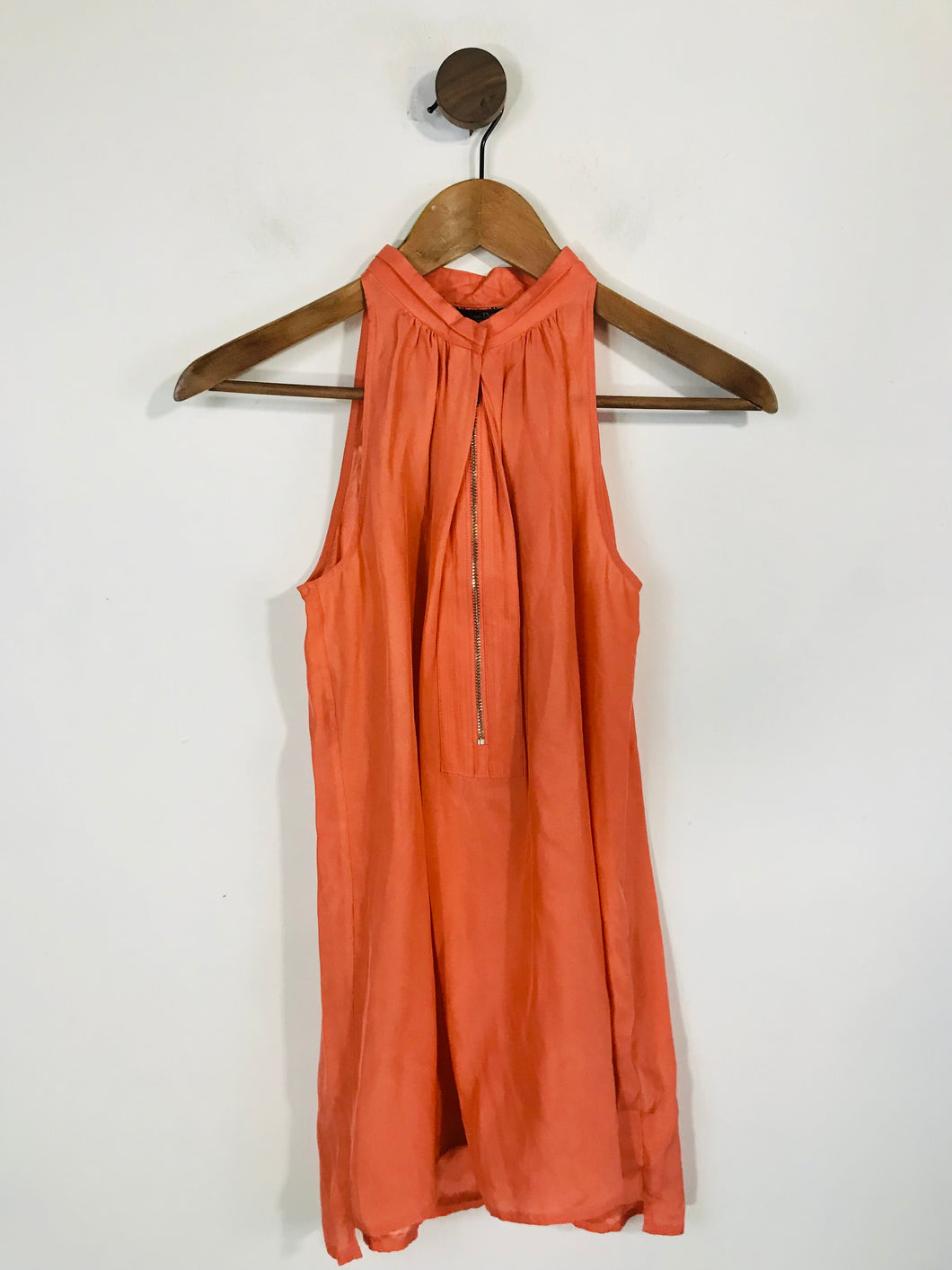 Massimo Dutti Women's Silk Zip Blouse NWT | UK6 | Orange