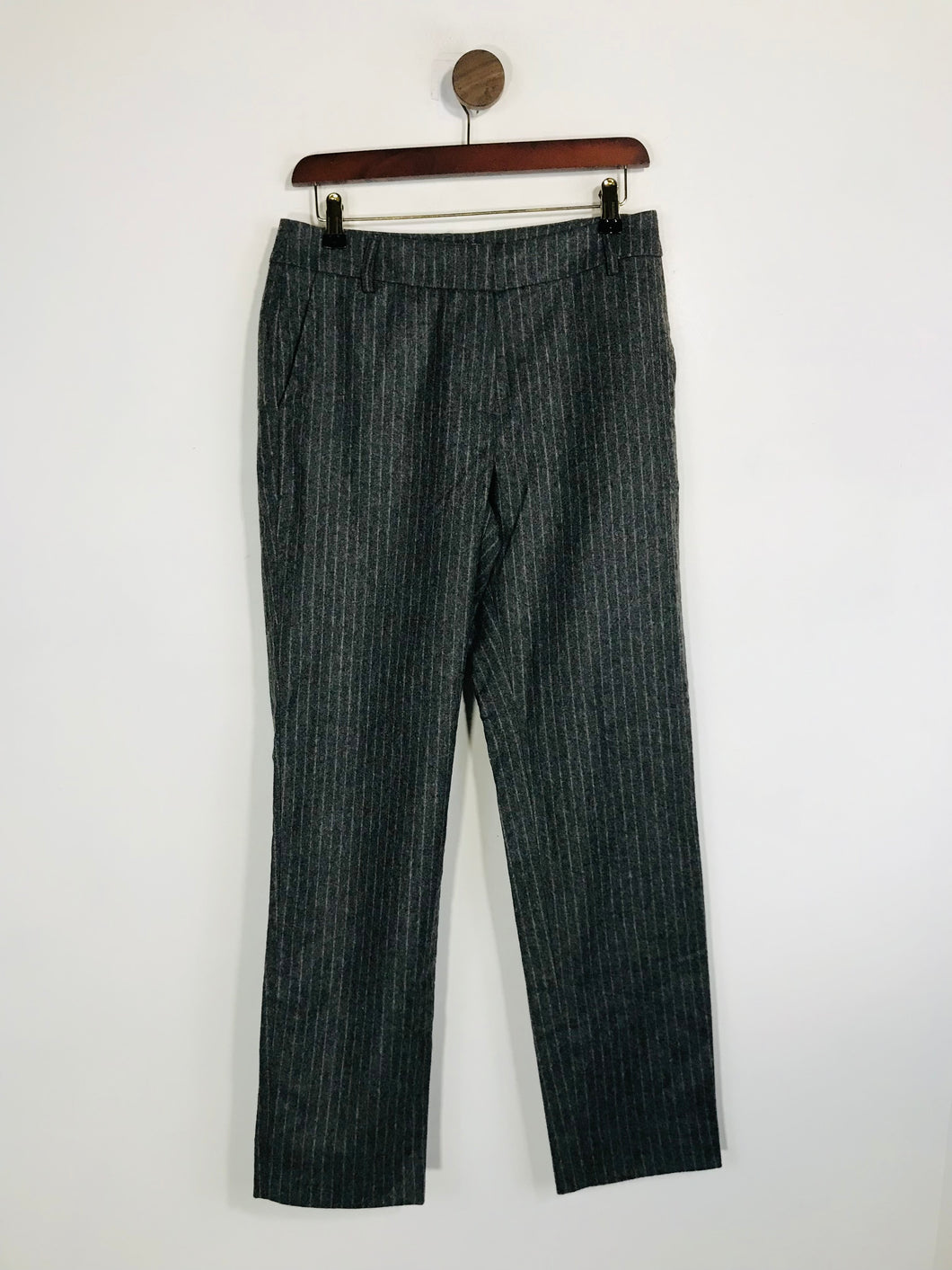 Toast Women's Wool Striped Smart Trousers With Tags | UK10 | Grey