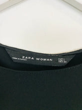 Load image into Gallery viewer, Zara Women’s Ruched Panels Aline Midi Dress | L UK14-16 | Black
