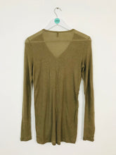 Load image into Gallery viewer, Benetton Women’s Thin Knit Cardigan | UK 8 | Khaki Green
