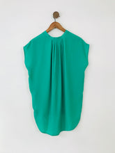 Load image into Gallery viewer, Warehouse Women&#39;s Collarless Short Sleeve Blouse  | UK10 | Green
