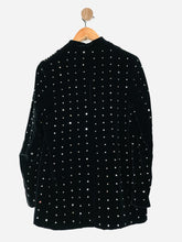Load image into Gallery viewer, Maje Women&#39;s Velvet Sequin Blazer Jacket | EU36 UK8 | Black
