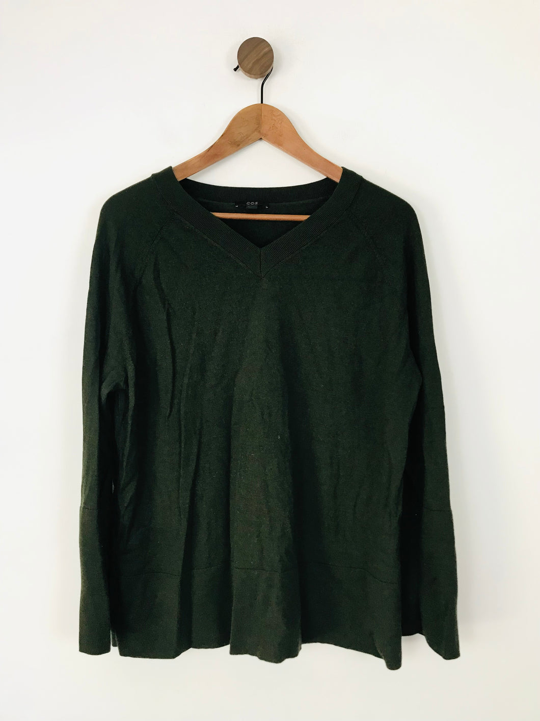 Cos Women's Wool V-Neck Jumper | S | Green